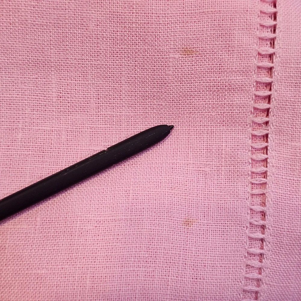 Sferra Pink Linen Hemstitch Napkins Set of 3 Square 20in Classic Table Linens